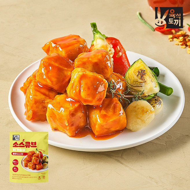 육식토끼 닭가슴살 소스큐브 80g 4종 10팩, (소스큐브80g) 불닭소스맛10팩, 10개