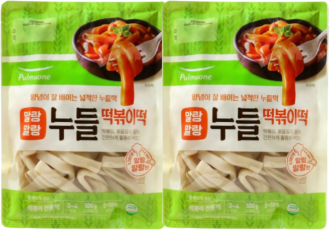 [풀무원] 누들떡볶이떡 500g(4인분), 종이박스포장, 500g, 2개