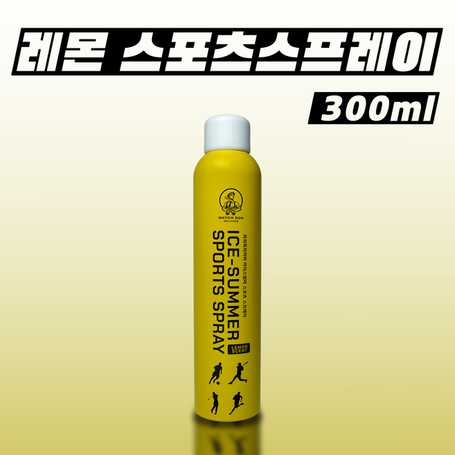 논멘톨 레몬향 스포츠 스프레이 냉각 쿨링 300ml 와치독리커버, 1개, 1개입