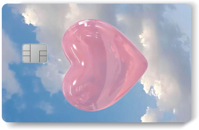 감성 스카이하트 키치 Y2K 구름 여름 체크카드 신용카드 카드스티커 카드리폼 스티커 카드스킨 토스카드 교통카드 카드꾸미기 카드커버