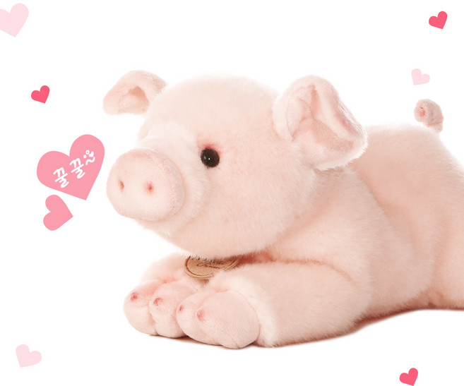 오로라월드 미요니 귀여운 동물 인형, 돼지(중형), 27cm, 1개