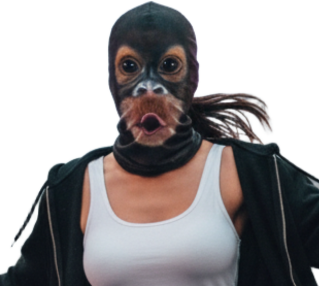 원두걸스 원숭이 가면 파티 쓸데없는선물, 1개, 블랙