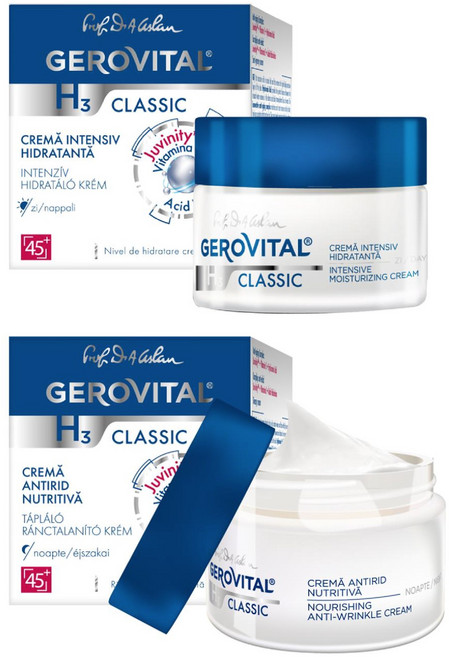 제로비탈 Gerovital H3 데이 + 나이트 영양 크림 세트 50ml x 2 헝가리 루마니아 화장품