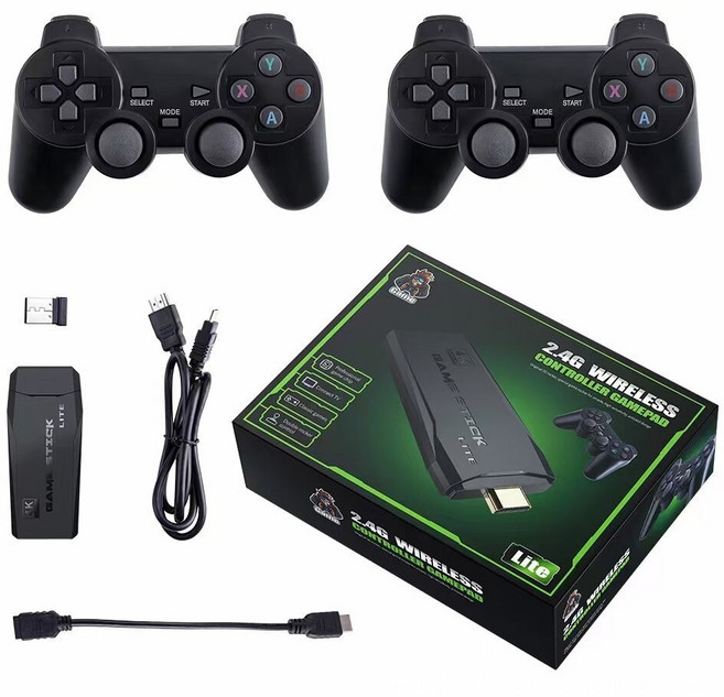GAME STICK M8 無線手柄HDMI家用遊戲機, 1個, 128G升級款大彩盒