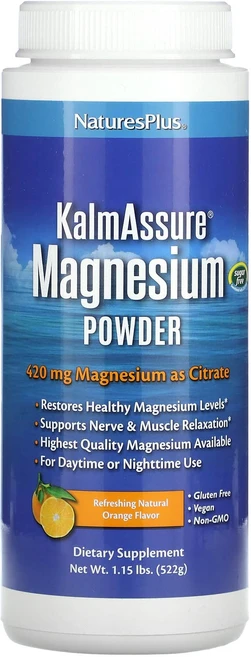 NaturesPlus Kalmassure 마그네슘 분말 오렌지 맛 400mg 522g(1.15lbs), NaturesPlus Kalmassure 마그..., 522g, 1개 - 쿠팡