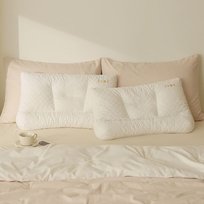 수면공감 우유베개 + 커버 세트, 화이트, 2세트