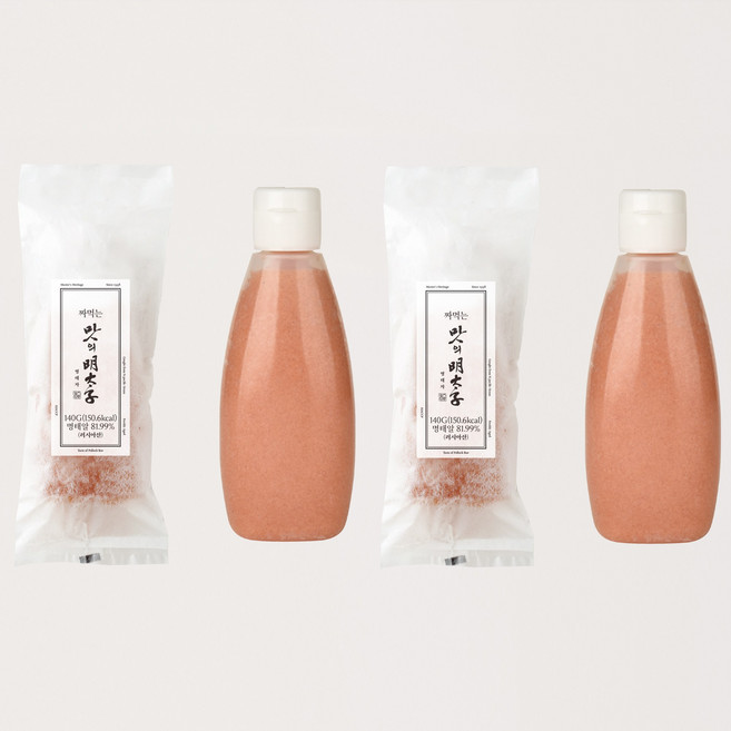 간편명란 [맛의명태자] 짜먹는 명란 280g (140gx2) 명란젓 튜브명란 파스타 무색소, 2개, 140g