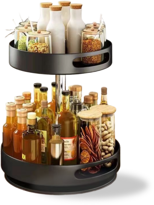 리엘라 다용도 회전 트레이, 1개, 블랙