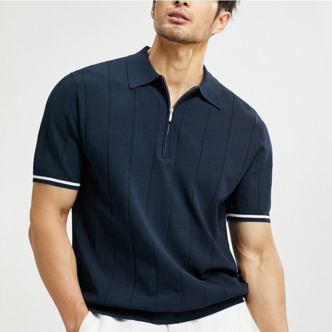 꽃소담 남성용 구김없는 아노락 반집업 반팔 니트 카라티셔츠 쿨링 비즈니스 반팔 HZHF2546