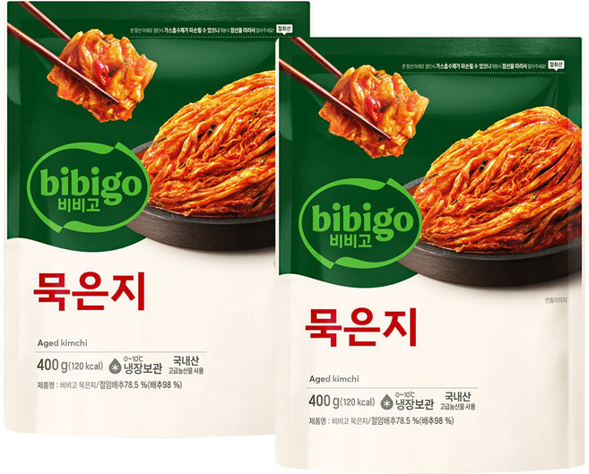 비비고 묵은지, 400g, 2개