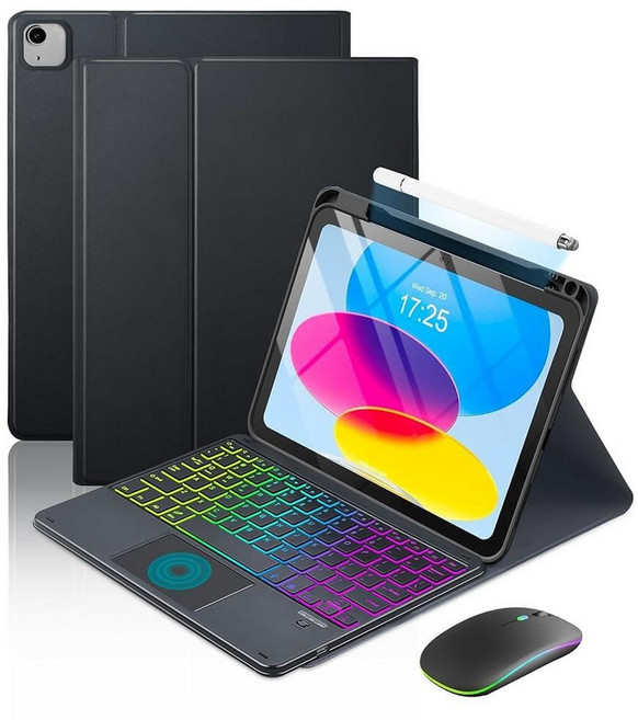 MePadKey Touchpad Keyboard Case for iPad A16 11th/10th Generation/Air 11 inch M4 M3 M2/Air 5th 4th, Black