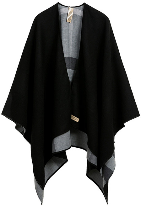 버버리 리버서블 판초 케이프 40294041 블랙
