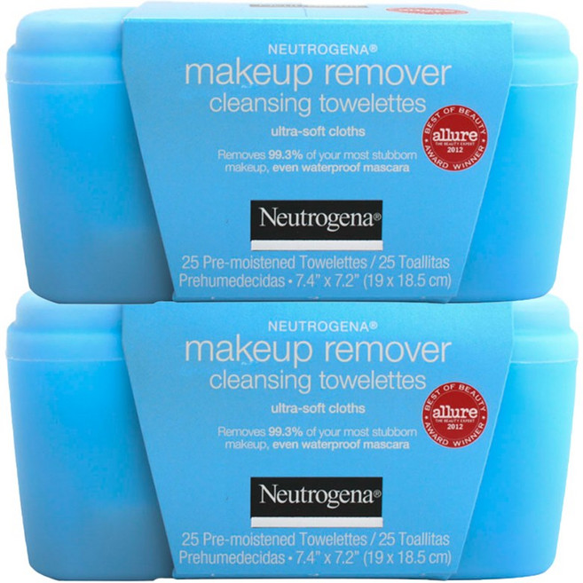 뉴트로지나 메이크업 리무버 클렌징 타월렛 울트라-소프트, 2개