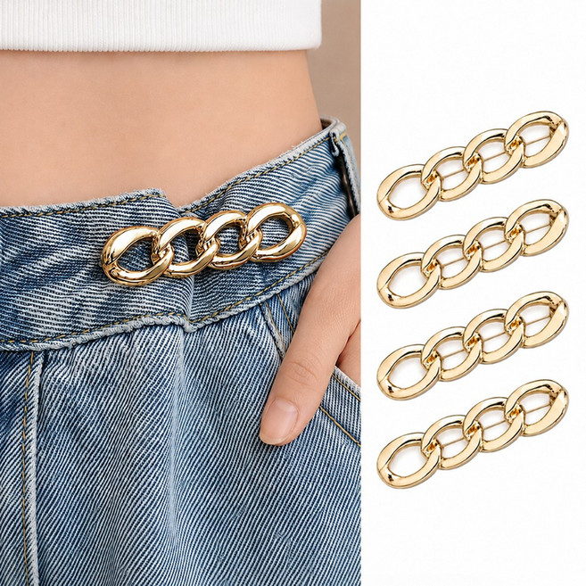 데이앤픽 바지 허리 줄이기 셀프 수선 옷핀 브로치 핀 4P, 4개, 골드