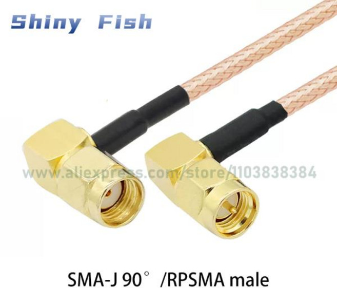 수신기 안테나와이파이 익스텐션 케이블 SMA-J 90 °-RPSMA 수 ° GSM 3G4G 무선 5G 라우팅 네트워크 카드, 14 0.1m Cable