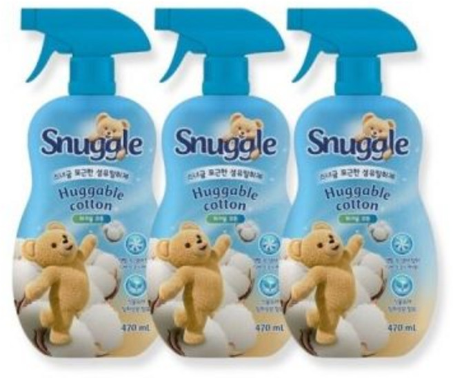 스너글 오리지널 섬유 탈취제 허거볼코튼 470ml 3개