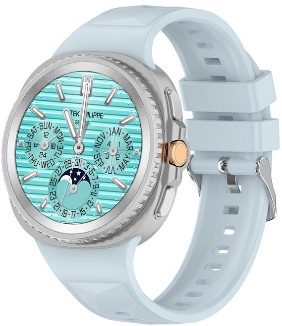 캘릭스 갤럭시워치 호환 실리콘 스포츠 밴드 스트랩 시계줄, 블루