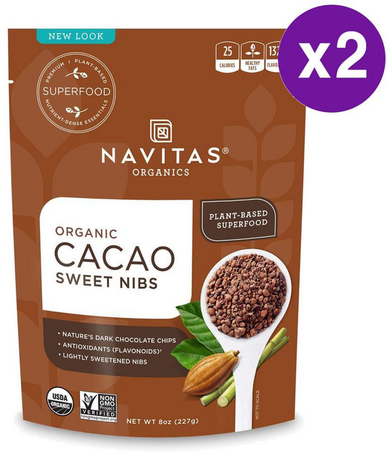 Navitas Organics 유기농 카카오 스위트 닙스 227g *2, 2개