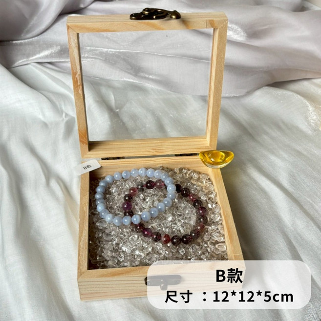 白水晶碎石 多尺寸 能量淨化 100g 空間淨化 可加購木盒 (12x12x5cm), 【加購】木盒B一個，可放400g水晶碎石