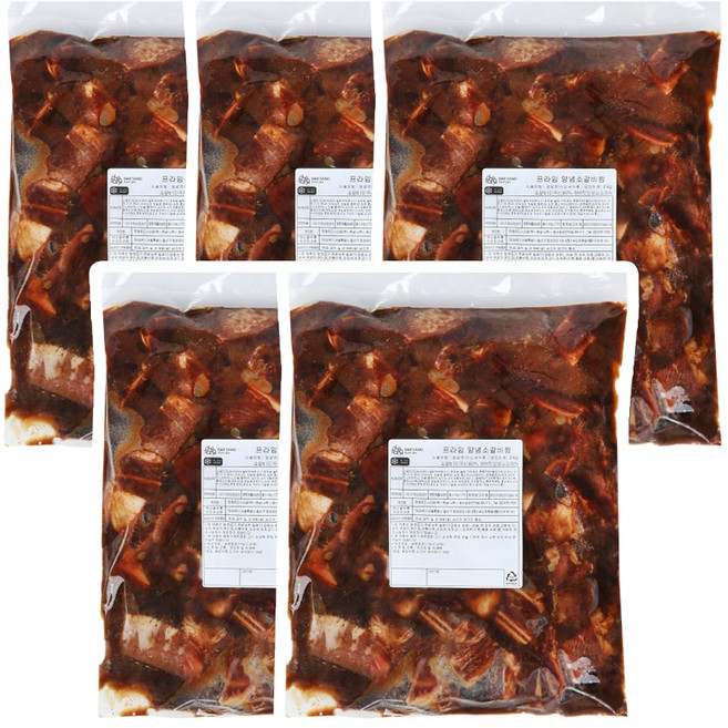 대상 프라임 양념 소갈비찜, 5개, 2kg