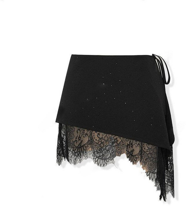 Neirny 여성 빅사이즈 레이어드 랩스커트 커튼 힙 커버 데일리 기질 댄스 빈티지 커튼 레이스 패치 레깅스 랩스커트