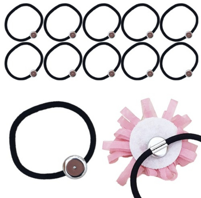 국내제작 18개) 14mm 오목형 코사지용 판고무줄 머리끈 만들기재료 DIY부자재