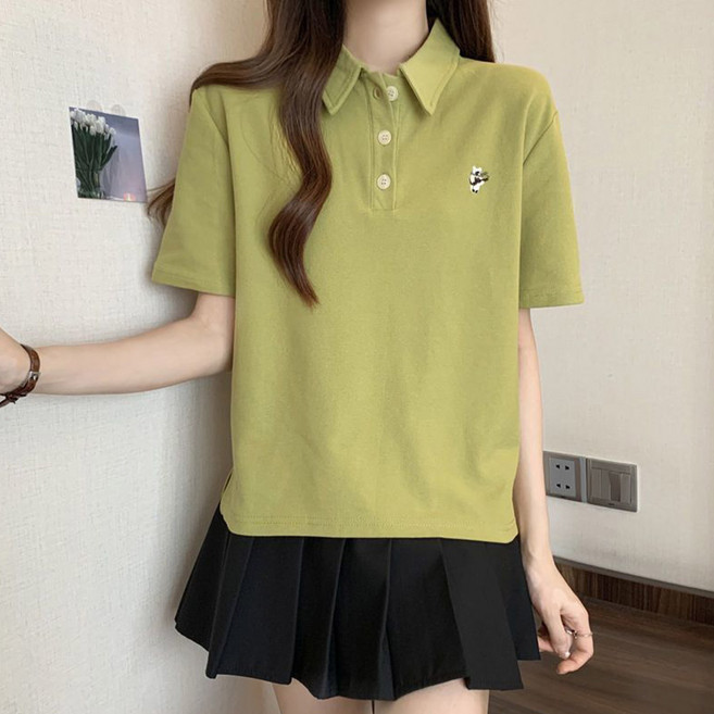 드마엘 키아나 여성 카라 자수 티셔츠 (4color)+델로나