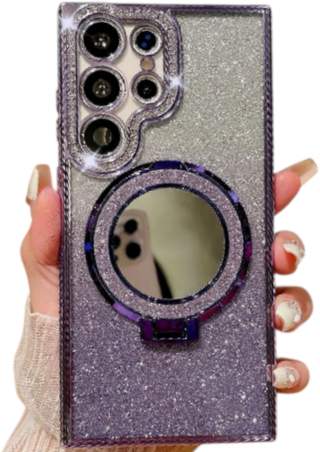 럭스폰 갤럭시 그라데이션 히든 브래킷 미러 케이스 - 글리터 필름