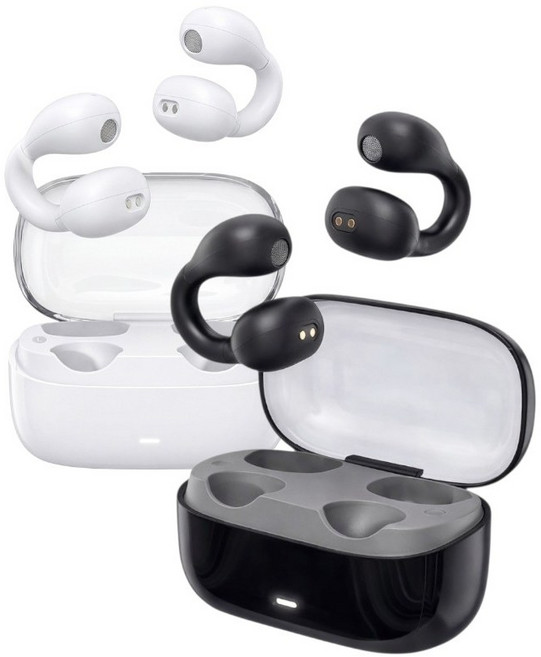 삼성 갤럭시 S26/S25/S24/S23/S22/S21/S20 추천 귀찌이어폰 오픈형 블루투스 무선 귀걸이형 이어커프 스포츠 운동 러닝 헬스, 블랙, Open Ear Clip