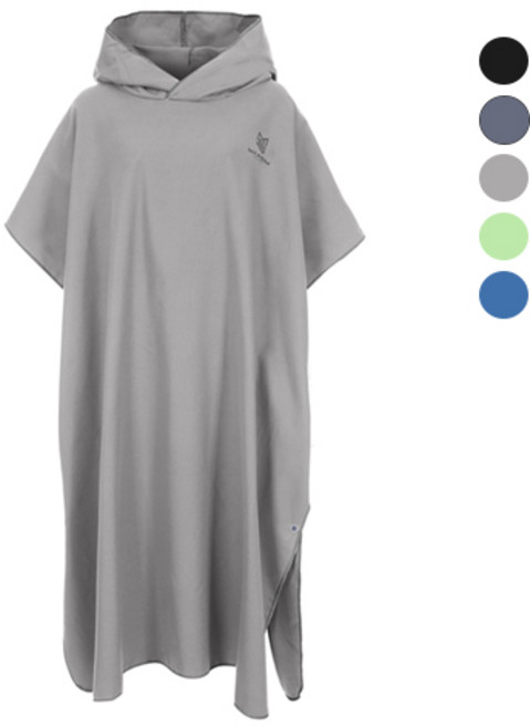 막심 극세사 후드 비치타올 대형 판초타월, 그레이, 1개