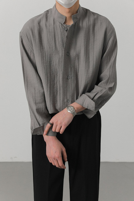 【新中式國風】亞麻襯衫 男襯衫 長袖襯衫 休閒襯衫 薄款襯衫 立領寬鬆 春夏秋三季 透氣舒適 潮流百搭