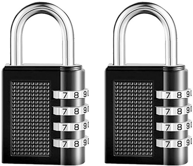 위너리스 1+1 블랙 번호키 잠금 자물쇠 다용도 B대형 4열 번호키, 상품선택, 블랙 번호키4열 B대형, 2개