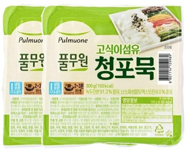 풀무원식품 고식이섬유 청포묵 2개 300g, 1개