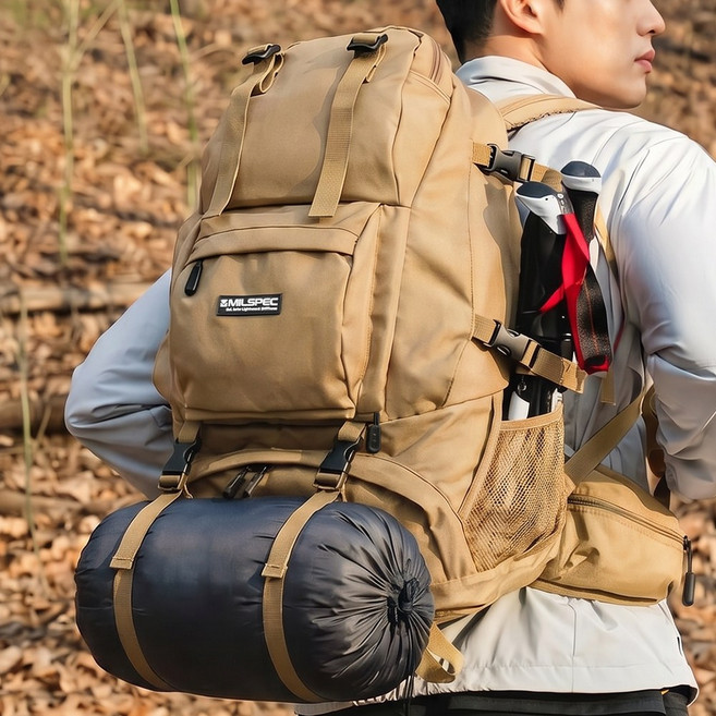 밀스펙 남녀공용 여행용 백팩 배낭 기내용 데일리, 카멜, 1개