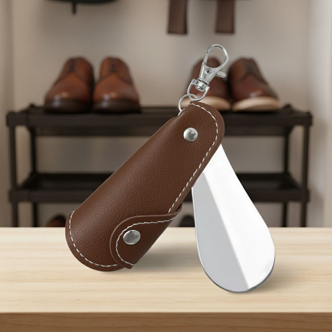 생활해랑 미니 휴대용 구두주걱 헤라, 1개, 브라운