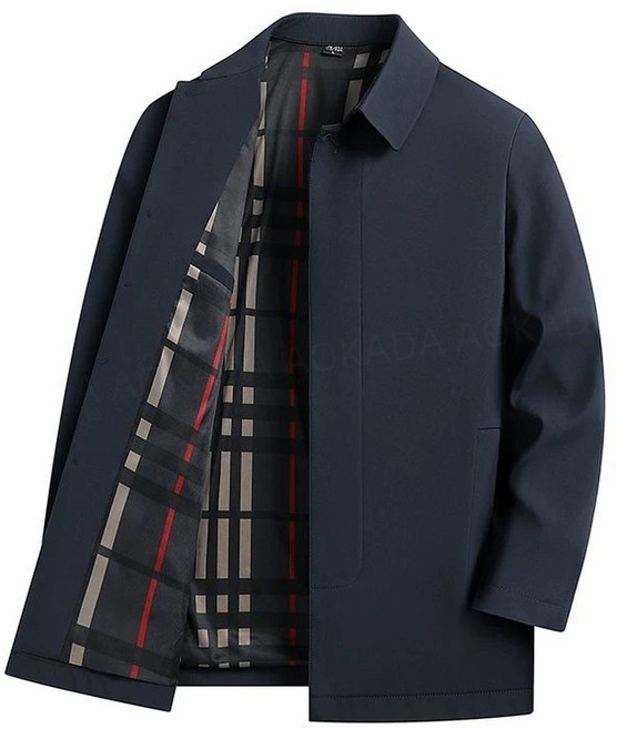 AOKADA 남성 봄 가을 루즈핏 카라넥 비즈니스 오피스룩 캐쥬얼 자켓 반코트