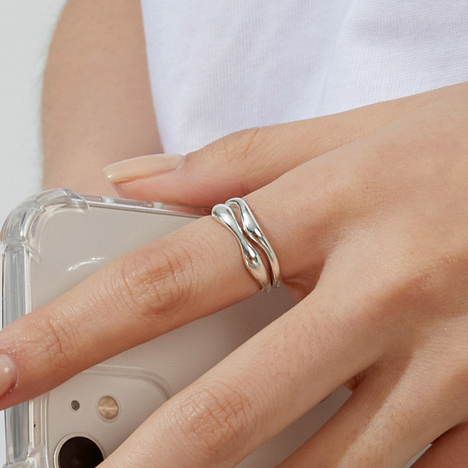 반지소 매그 925실버 여성 물결 순은 반지 볼드링