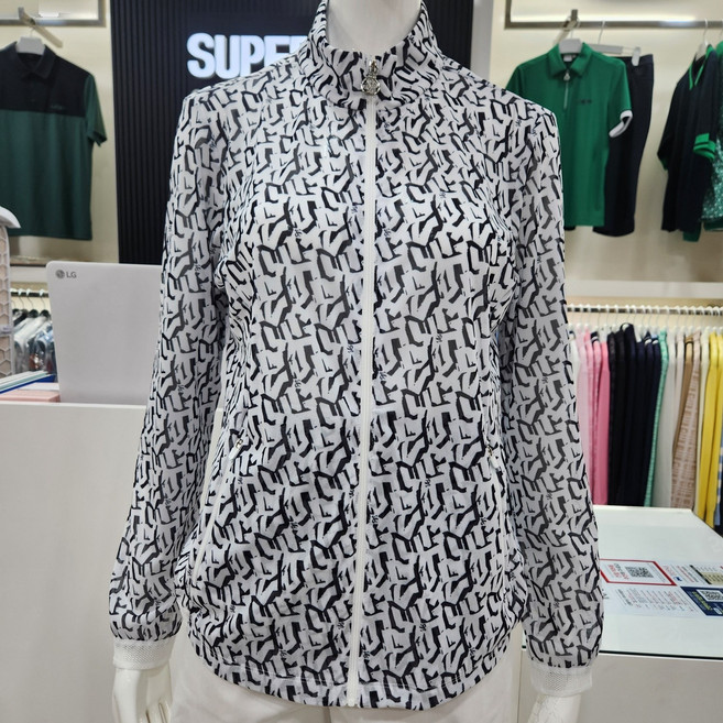 슈페리어 여성 여름 기하학프린트 메쉬 풀집업점퍼 IW0FTTJ20131 뉴코아덕천