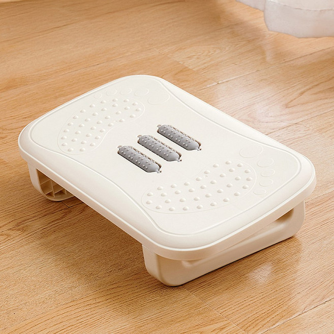 디심플 지압 책상 발받침대 발판, 크림화이트