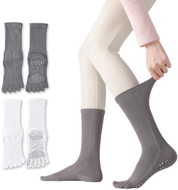 스위트나나 요가 필라테스 논슬립 스포츠 미끄럼방지 발가락 양말 2켤레