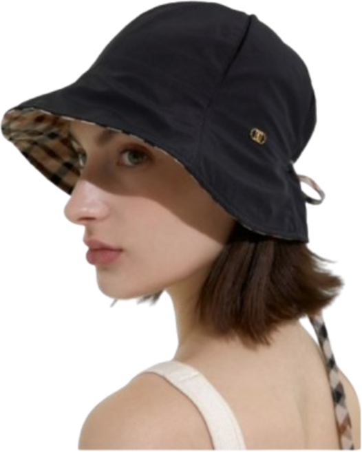 닥스 여성용 슬릿 포인트 체크스트랩 버킷햇