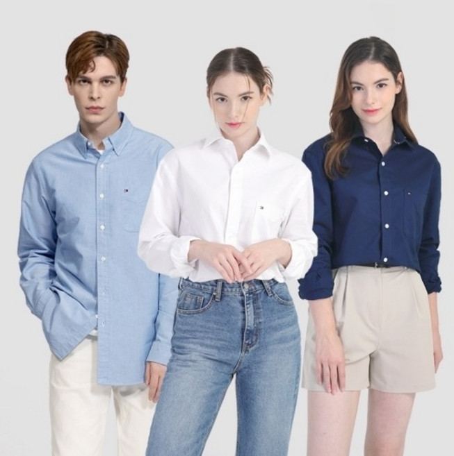 타미힐피거 TOMMY HILFIGER [타미힐피거]타미힐피거 잉글랜드 코튼 옥스포드 셔츠 클래식핏 3종 택1 (TH113)_637077 696378