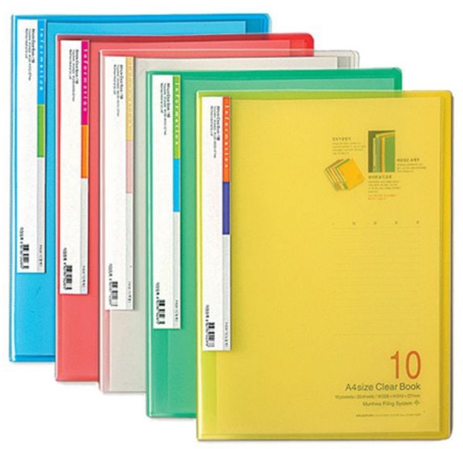 문화산업 투명pp클리어화일10매a410개묶음 사무실 오피스용품 오피스, 청색(F428-7), 청색(F428-7), 1개