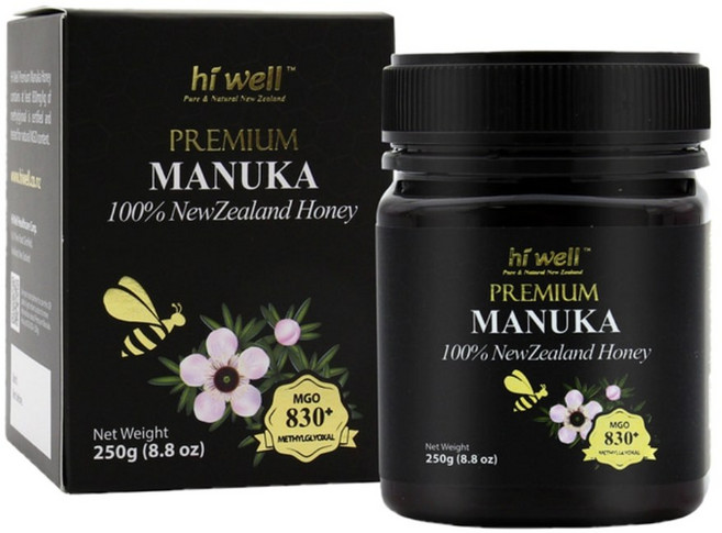 hi well Premium Manuka Honey 하이웰 100％ 뉴질랜드 프리미엄 마누카 허니 꿀 MGO830＋ 250g, 1개