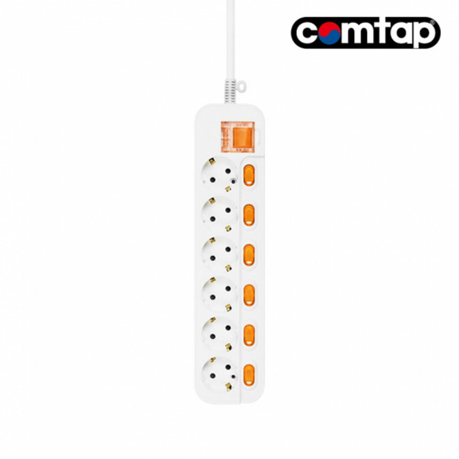 DYC동양 콤탭 16A 멀티콘센트 LED 개별스위치 2구 멀티탭 (10m), 1개