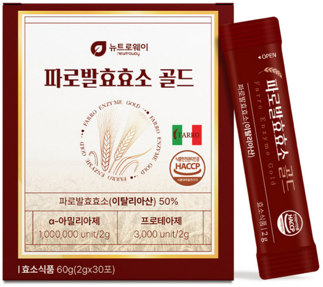 식약처인증 파로효소 고역가 파로곡물 발효효소 파로 누룽지맛 분말 가루 귀리 식이섬유 현무 콤부차 효능 이탈리아산 골드, 1개, 60g