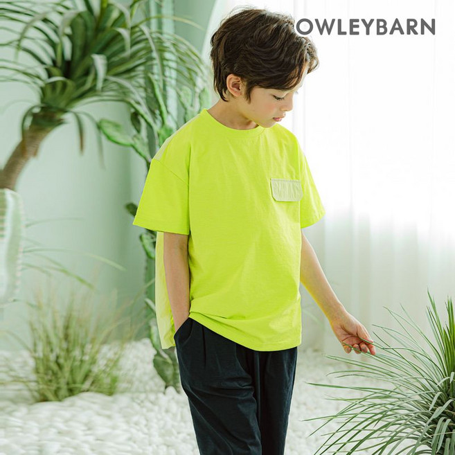 올리반 반전매력포켓 반팔티셔츠 그린