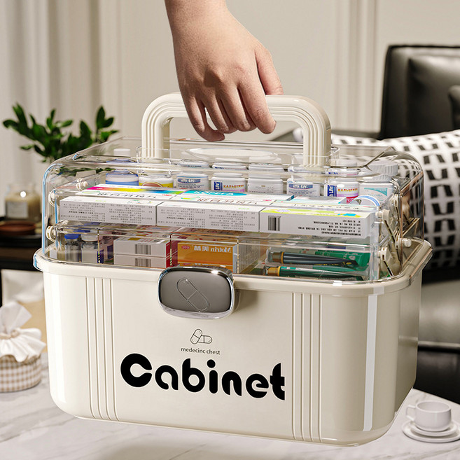 구급 상자 케이스 다용도 대용량 3단 수납 토트 구급상자, 1개