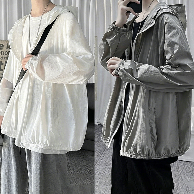ORZQU 바람막이 여름 경량 바람막이 남자 얇은 바람막이 빅사이즈 바람막이 투피스
