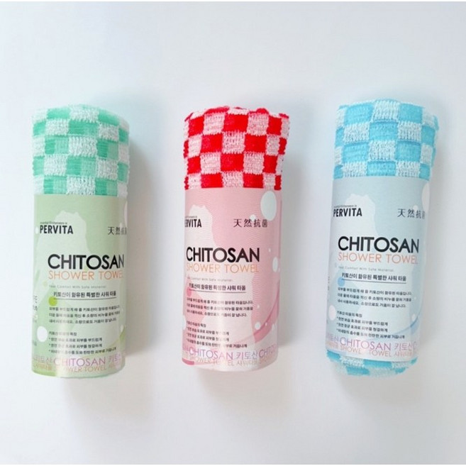 일본 아이센 프리미엄 키토산 샤워타올 부드러운 목욕바디타올, 랜덤, 1세트, 3개입